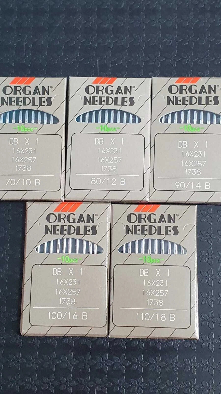 Organ Industrial Sewing Machine Needles 16X231 DBX1 1738 All Sizes 10 in Pkt