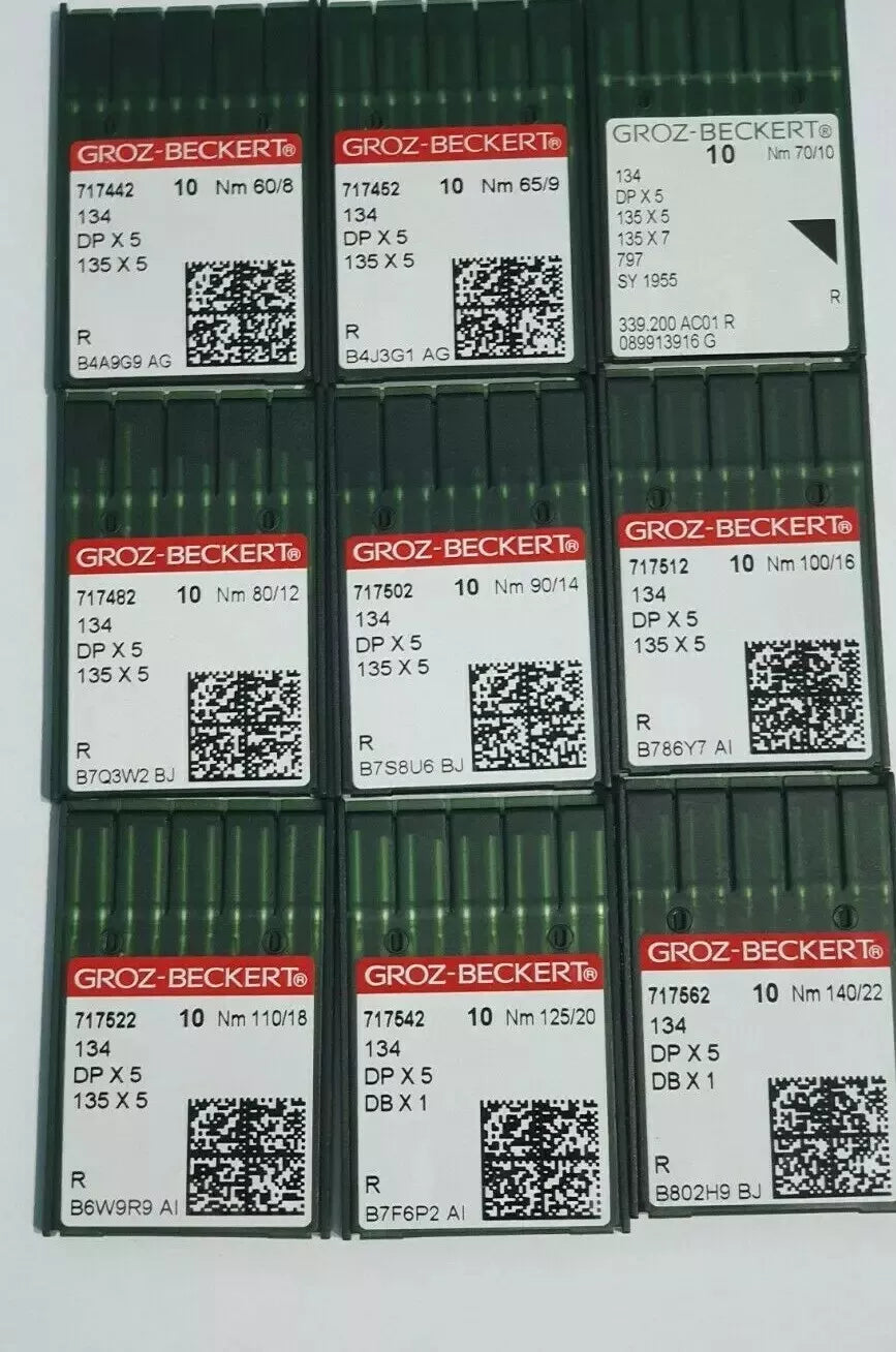 (DPX5 ) GROZ-BECKERT INDUSTRIAL SEWING MACHINE NEEDLES MANY SIZES